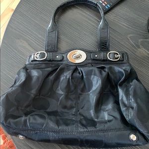 Large black coach purse